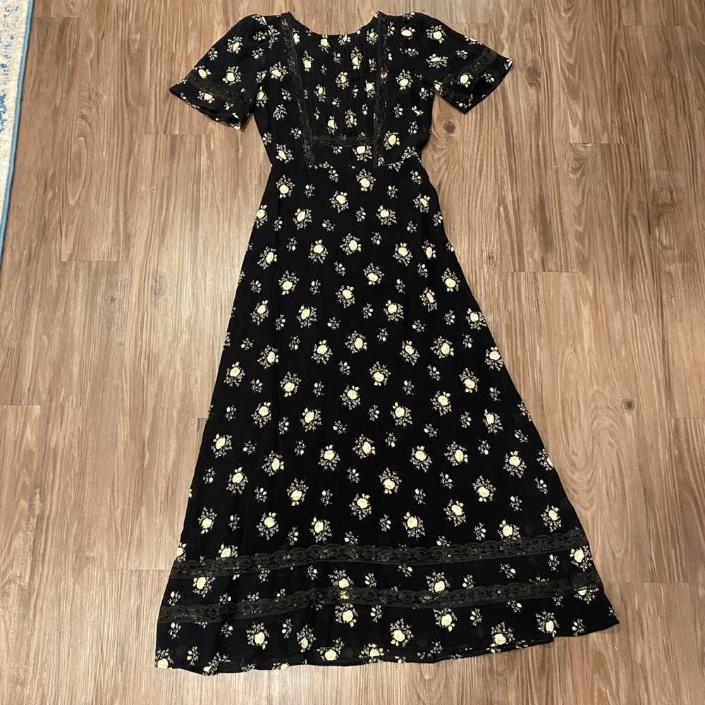 Reformation long dress with short sleeves
